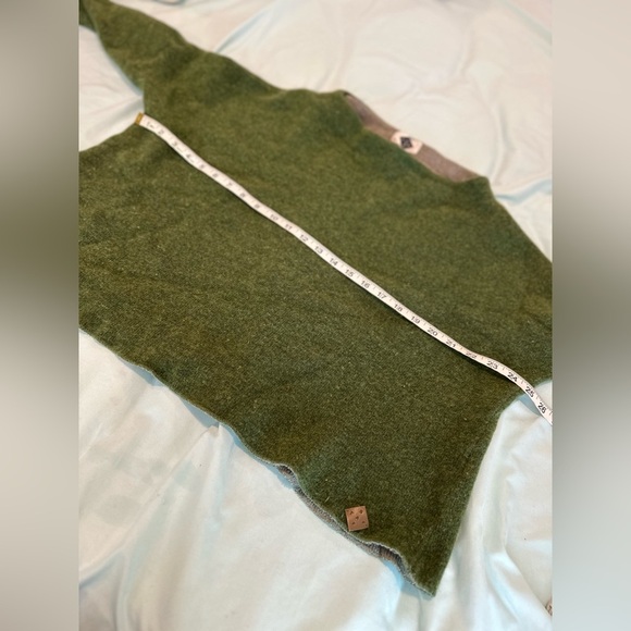 Women’s XL Stapf  Tirol Green Wool Boxy oversized Sweater. waffle knit interior - Picture 4 of 12